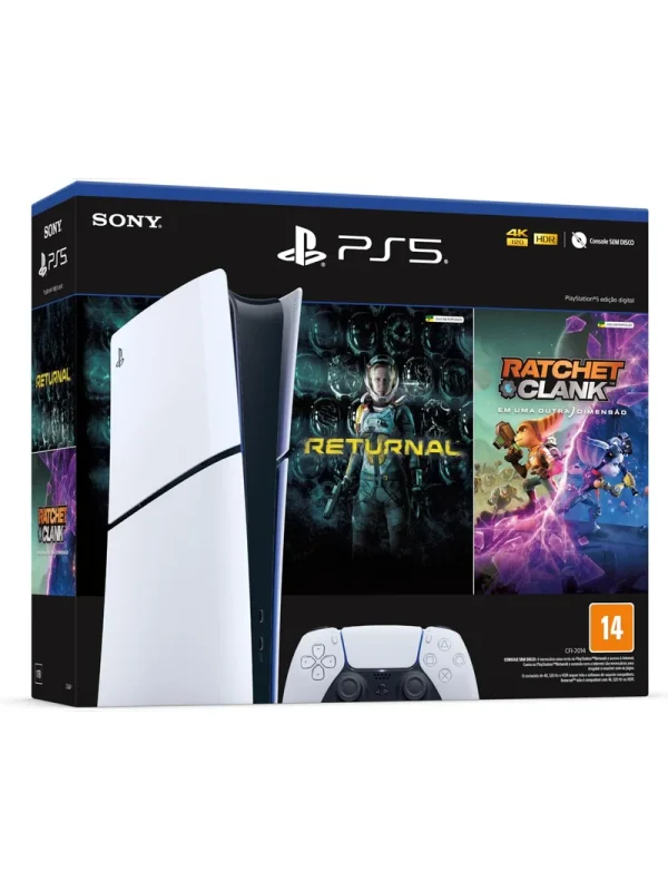 PlayStation 5 Slim Edição Digital + Returnal e Ratchet & Clank