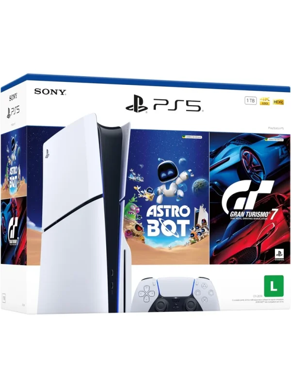 PlayStation 5 Slim com leitor + ASTRO BOT e Gran Turismo 7